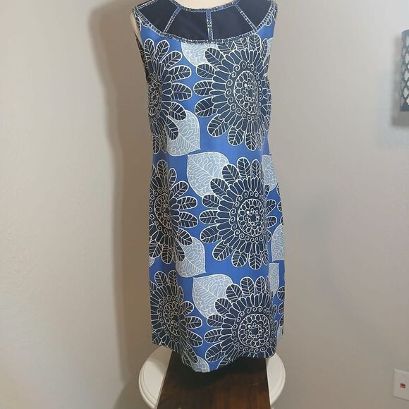 Tory Burch Blue Sheath Midi Dress Size 12 - Picture 2 of 14